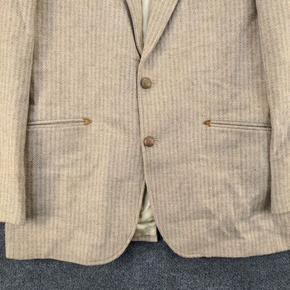 Vintage Kenny Rogers Circle S Blazer Jacket Mens 42L Long Sleeve Brown Wool - Picture 4 of 14